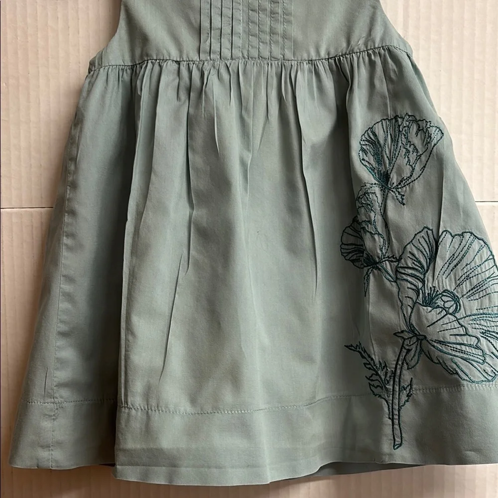 DKNY Kids Green Dress with Floral Embroidery Size 12M - Picture 5 of 10